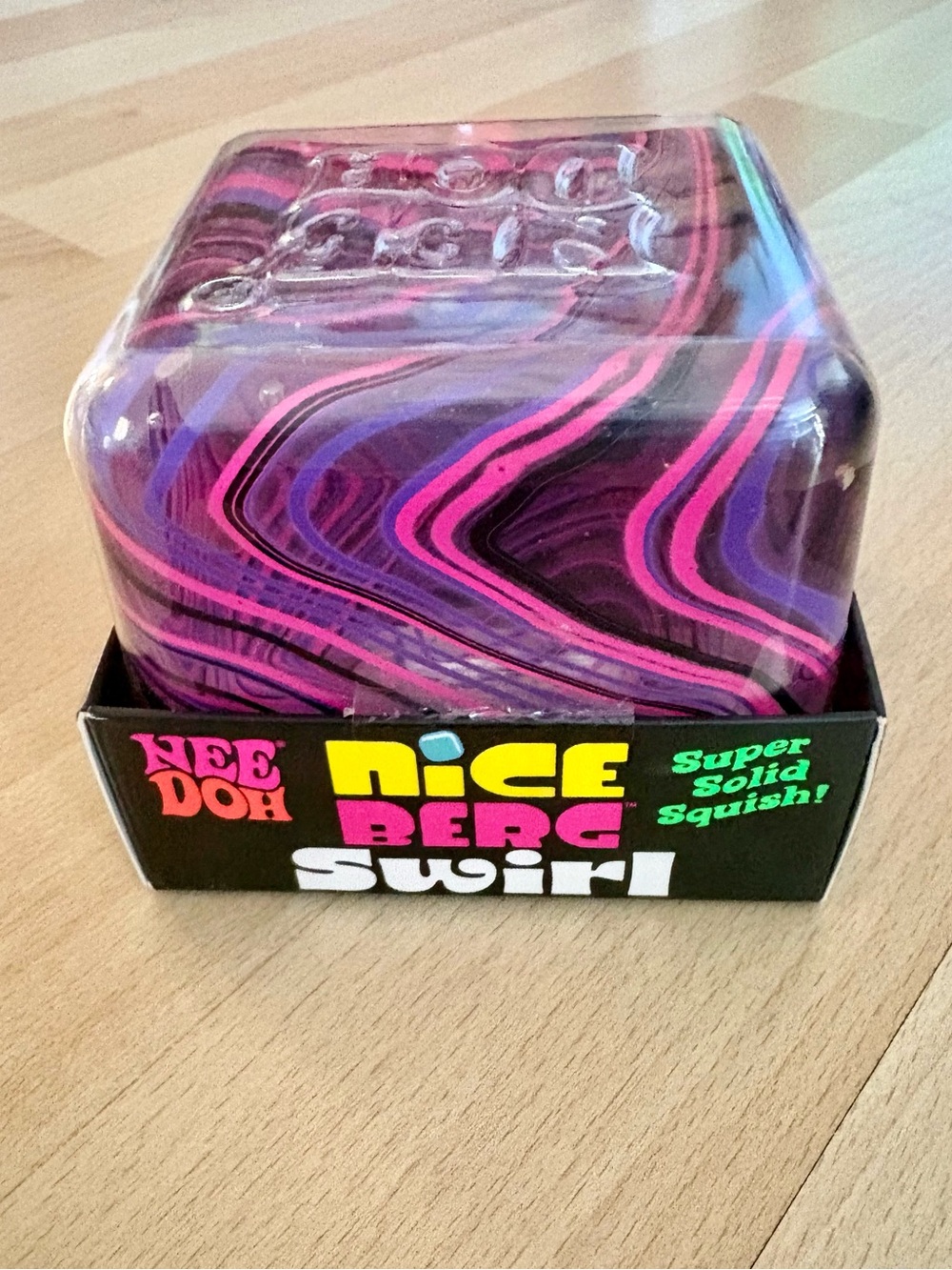 Needoh Nice Berg Swirl Super Solid Squishy Toy 🩷💜 Pink & Purple *NEW*